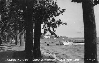 Rppc Sargent Hotel - Lake Wawasee - Syracuse,  Indiana Ca 1940s Vintage Postcard