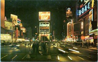 1960s Times Square Chrome Boac Admiral The French Style York City Postcard