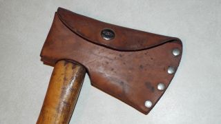 ANTIQUE VINTAGE MARBLES BELT AXE No 9 WITH HEAD CASE ALL 14 1/2 