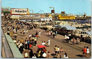 Atlantic City,  Nj Postcard " Famed Boardwalk " Schmidt 