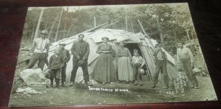 Rppc Antigo Wis.  Indian Family At Home 1908 Kingsbury Photo