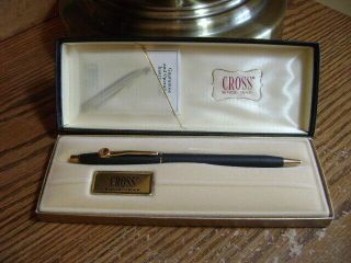 Cross 2502 Classic Black Ballpoint Pen With Rainbow Emblem W/instructions