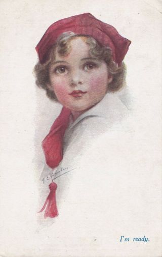 Ehel C Brisley Little Girl Wearing A Red Cap With Long Tassle