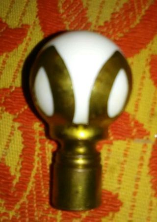 Vintage Antique Milk Glass And Brass Aladdin? Lamp Finial