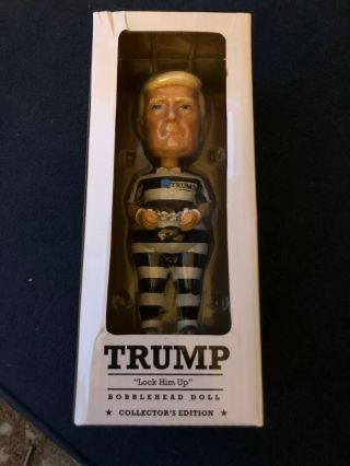 Trump " Lock Him Up " Bobblehead Doll,  Collectors Edition