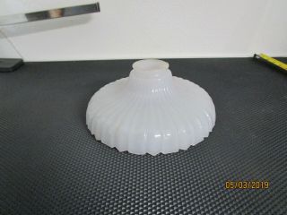 Vintage White Milk Glass Ribbed Lamp Shade Saucer