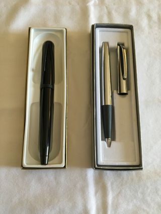 Set Of 2 Classic Cross Rollerball Pens.  One Black; One Silver.