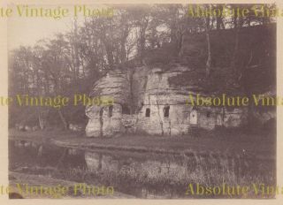 Old Albumen Photo Unidentified British Cave House Dwelling Antique C.  1890 - 1900