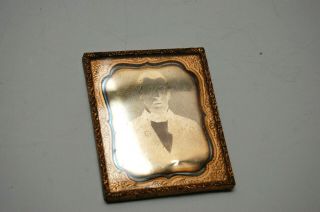 Civil War Era Daguerreotype of Well To Do Man in Silk Vest and Tie,  1/6th Plate 3
