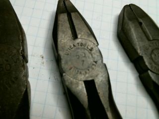 3 Utica Lineman ' s Pliers 1050 8 7 6 antique vintage old tool 3