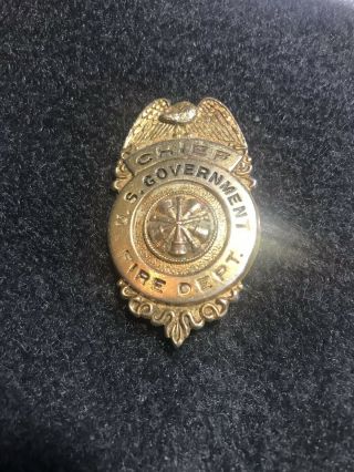 Us Goverment Fire Chief Badge 1950 
