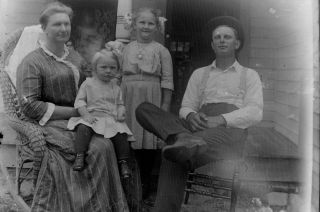Glass Plate Negative Minnesota 1880s Dutch Farm Family 4x5 5x4 4 X 5 Antique