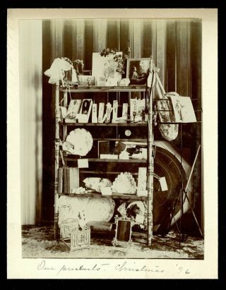 Vintage Christmas Presents Cabinet Photo 1890s Janesville Wisconsin
