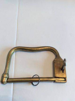 Vintage Brass Bicycle Lock With Key