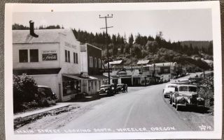 Rppc Oregon Or Coast Main St Wheeler Town Store Old Cars View View C1930s Wa 10