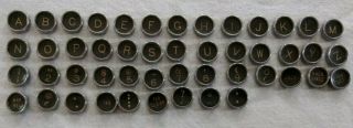 48 Vintage Typewriter Keys Complete Alphabet Round Glass Top Numbers Letters