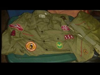 Vintage Sz46 Boy Scouts Of America Uniform Shirt Pants Belt & Cap Hat Erie Pa