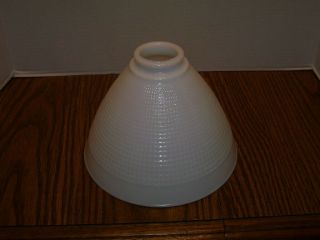White Milk Glass 2 1/4 " X 8 " Floor Table Lamp Reflector Waffle Shade