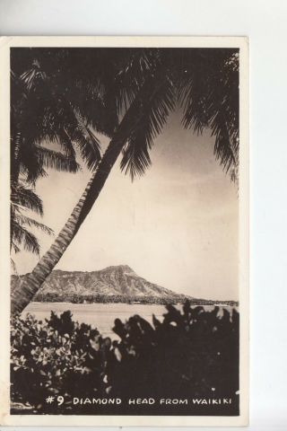Real Photo Postcard Diamond Head From Waikiki Hawaii 9