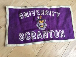 Vintage 60’s University Of Scranton Felt Flag,  Pennant - Rare