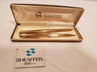 Vintage Sheaffer 12k Gold Filled White Dot Pen & Mechanical Pencil,  Case