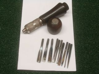 Vtg Millers Falls Wooden Handle Multi Tool wood 10 Bits - patented 1868 7