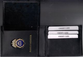 Dea Family Member Credit Card Wallet With Antique 1 - Inch Mini Badge