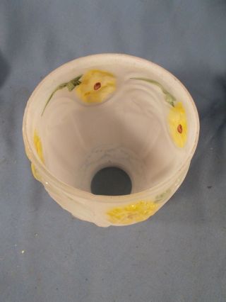 Vtg Frosted Floral reverse painted LIGHT FIXTURE SHADE CHANDLIER WALL SCONCE 3