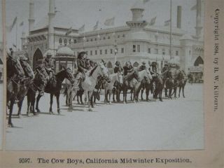 1894 California Midwinter Exposition Stereoview Cow Boys Cowboys