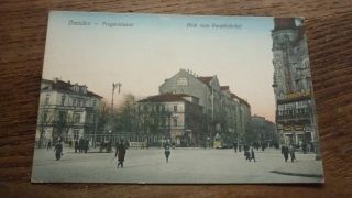 Old 1920s German Postcard,  View Of Dresden Town Square Germany