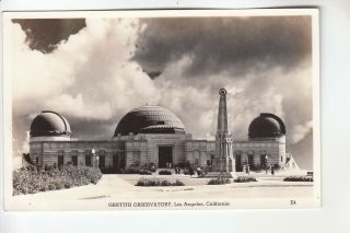 Real Photo Postcard Griffith Observatory Los Angeles Ca E4