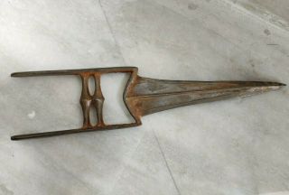 Vintage Old Hand Forged Indo Mughal Style Iron Katar Dagger Sword Tiger Knife K1