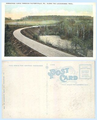 Horseshoe Curve Factoryville Pennsylvania Lackawanna Trail 1931 Postcard