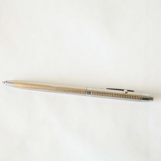 Vintage Chrome & Gold Tone Space Pen By Fisher Usa Ballpoint Pen Mid Century