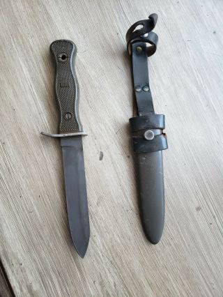 Bundeswehr German Army Knife 10 1/4 ".  5 3/4 " Blade With Sheath