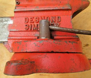 Vintage DESMOND STEPHAN Mfg SIMPLEX Swivel BENCH VISE 400 4 