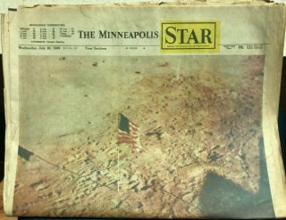 Apollo 11 Moon Landing Rare Newspaper July 30,  1969 Minneapolis Star
