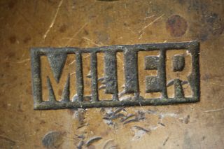 Vintage Antique Brass Round Pancake Padlock Miller Champion 6 Lever 3