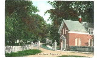 Trenton,  Jersey Vintage Post Card View Of Entrance To State Hospital For The