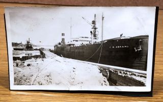 F.  W.  Abrams Tanker Ship Torpedoed Sank Ww2 Antique Photo Snapshot View