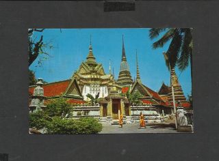 Colour Postcard (wat Po) Bangkok Thailand Posted