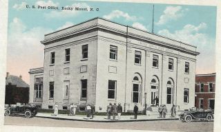 Wb Postcard,  Old Cars At The Us Post Office,  Rocky Mount,  Nc
