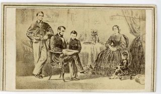 Cdv Photo Abraham Lincoln & Family Album Filler