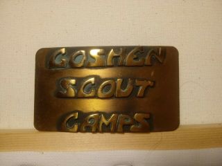 Goshen Boy Scout Camp Solid Brass Belt Buckle 1971 Virginia Summer Troop Nca