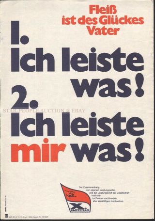 Sed X.  Party Conference Rare East German Art Poster Gdr Communist