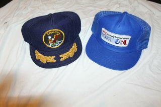 Two Vintage Nasa Hats Apollo 11 And Kennedy Space Center - Made In Usa Snap Back