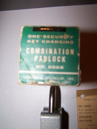 Vintage Sargent Greenleaf Key Changing Combination Padlock Lock is Not 6