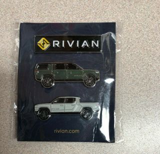 Set Of 3 Rivian Electric Car Truck Promo Pins From 2019 York Ny Auto Show