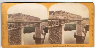 Stereoview By J Carbutt - Minnesota - No 5 Bridge Over Mississippi At St Paul