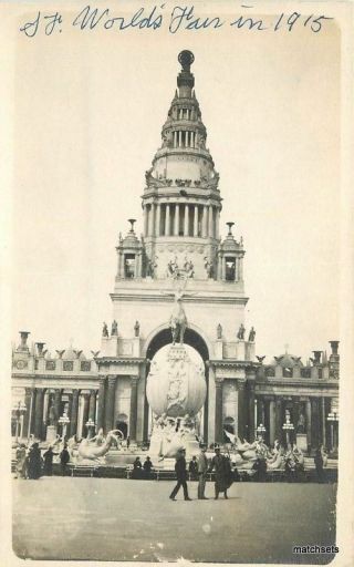 1915 Ppie San Francisco California Fountain Entrance Rppc Real Photo 4355